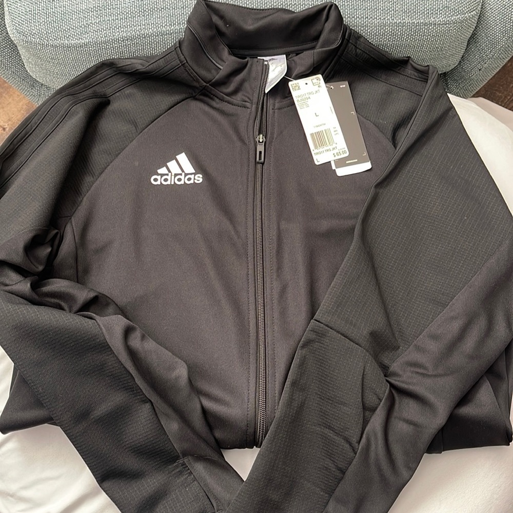 Men's Adidas Track Jacket - Black Size Large